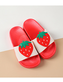 Fashion Strawberry Fruit Animal Hit Color Non-slip Soft Bottom Word Children Slippers