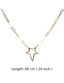 Fashion 60cm Thick Chain Micro-set Zircon Pentagram Necklace