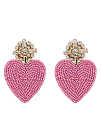 Fashion Pink Love Pearl Stud Earrings