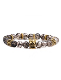 Fashion Dragon Crown Beads Agate Dragonstone Moonstone Tiger Eye Stone Woven Beaded Bracelet