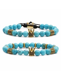Fashion Blue Pine Set Tiger Eye Turquoise Beaded Bracelet