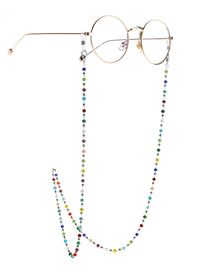 Fashion Silver Colorful Crystal Steel Ball Stainless Steel Chain Anti-skid Glasses Chain