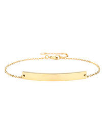 Fashion 14k Gold Stainless Steel Word Smile Stitching Chain Bracelet