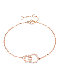 Fashion Rose Gold Hollow Cross Circular Chain Adjustable Bracelet