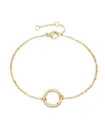 Fashion 14k Gold Hollow Round Adjustable Chain Bracelet