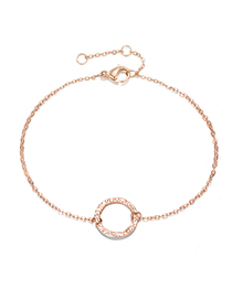 Fashion Rose Gold Hollow Round Adjustable Chain Bracelet