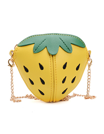 Fashion Yellow Strawberry Chain Children S Shoulder Crossbody Bag