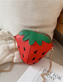 Fashion Red Strawberry Chain Children S Shoulder Crossbody Bag