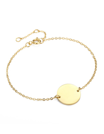 Fashion 14k Gold Geometric Large Round Chain Adjustable Bracelet