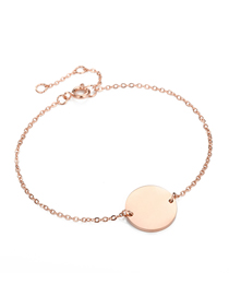 Fashion Rose Gold Geometric Large Round Chain Adjustable Bracelet