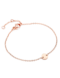 Fashion Rose Gold Small Round Adjustable Chain Bracelet