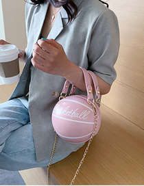 Fashion Pink Spherical Printed Letter Chain Shoulder Messenger Bag