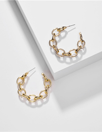 Fashion Gold Alloy Hollow Twist Chain C Earrings