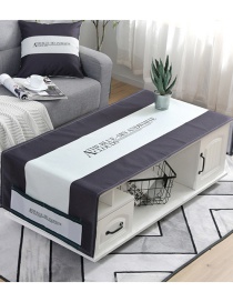 Fashion Coffee Color Letters (80 * 190cm) Dustproof Printed Cotton And Linen Coffee Table Cloth With Pocket