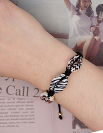 Fashion Zebra Pattern Natural Shell Leopard Woven Bracelet