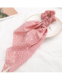 Fashion Pink Polka Dot Gold Sequined Tassel Large Intestine Loop Hair Rope