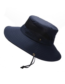 Fashion Navy Blue Breathable Mesh Shading Mesh Fisherman Hat