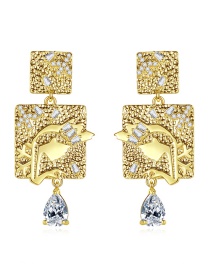 Fashion 18k Geometrical Shape Diamond Earrings