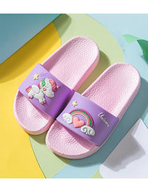 Fashion Purple Unicorn Slippers Rainbow Unicorn Children S Sandals And Slippers