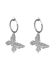 Fashion White K Hollow Butterfly Alloy Geometric Earrings