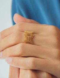 Fashion Ring Brass Openwork Lace Opening Bracelet Ring