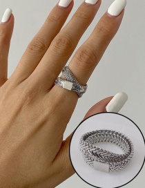 Fashion Silver Multilayer Winding Alloy Ring