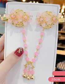 Fashion Pink Flower Resin Alloy Bell Hollow Forehead With