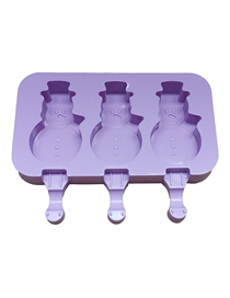 Fashion 3 Purple Snowmen Diy Silicone Ice Cream Mold Box
