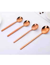 Fashion (medium) Rose Gold Thickened Long Handle Stainless Steel Coffee Stirring Spoon