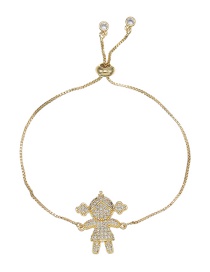 Fashion Golden Copper Inlaid Zircon Girl Bracelet