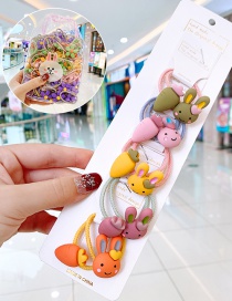 Fashion 10 Rabbit Carrots Candy Animal Fruit Flower Contrast Color Hair Rope