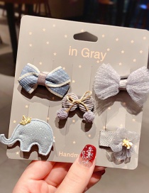Fashion Elephant Series Flower Animal Bowknot Net Children Hair Clip Set