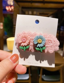 Fashion Pink Small Daisy Rope Knitting Color Alloy Hair Clip