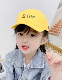 Fashion Yellow 2 Years Old To 12 Years Old Adjustable Duck Tongue Baseball Cap With Embroidered Shade (48cm-59cm)
