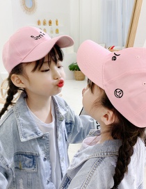 Fashion Pink 2 Years Old To 12 Years Old Adjustable Duck Tongue Baseball Cap With Embroidered Shade (48cm-59cm)