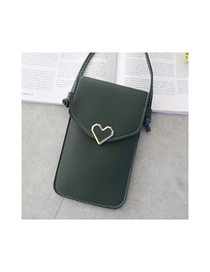 Fashion Dark Green Caring Metal Transparent Touch Screen Multifunctional Mobile Phone Bag