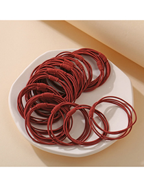 Fashion Red Thin High-strength Solid Color Hair Rope Set