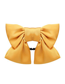 Fashion Yellow Large Bowknot Fabric Double-layer Hairpin Hair Rope