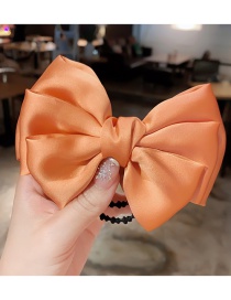 Fashion Orange Hair Rope Large Bow Double Layer Alloy Fabric Hairpin Hair Rope