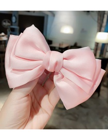 Fashion Light Pink Hair Clip Large Bow Double Layer Alloy Fabric Hairpin Hair Rope