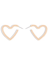 Fashion Pearl Diamond And Pearl Alloy Hollow Love Earrings