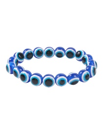 Fashion Navy Oil Drop Beads Contrast Color Elastic Bracelet