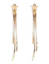 Fashion Golden Five-pointed Star Chain Tassel Alloy Earrings