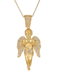 Fashion Golden Angel Necklace In Copper With Zircon