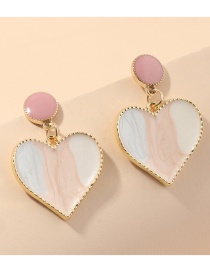 Fashion White Metal Dripping Contrast Color Heart Earrings