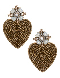 Fashion Golden Love Pearl Stud Earrings