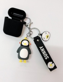 Fashion Penguin + Black Headphone Case Small Daisy Printed Animal Wireless Headphone Silicone Case (3rd Generation Pro)