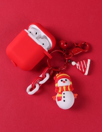Fashion Snowman + Red Headphone Case Christmas Pendant Apple Wireless Bluetooth Headset Silicone Storage Box