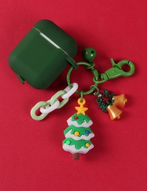 Fashion Christmas Tree + Green Earphone Cover Christmas Pendant Apple Wireless Bluetooth Headset Silicone Storage Box