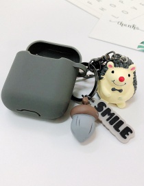 Fashion Gray + Gray Earphone Cover (1st Generation) Hedgehog Apple Wireless Bluetooth Headset Silicone Case